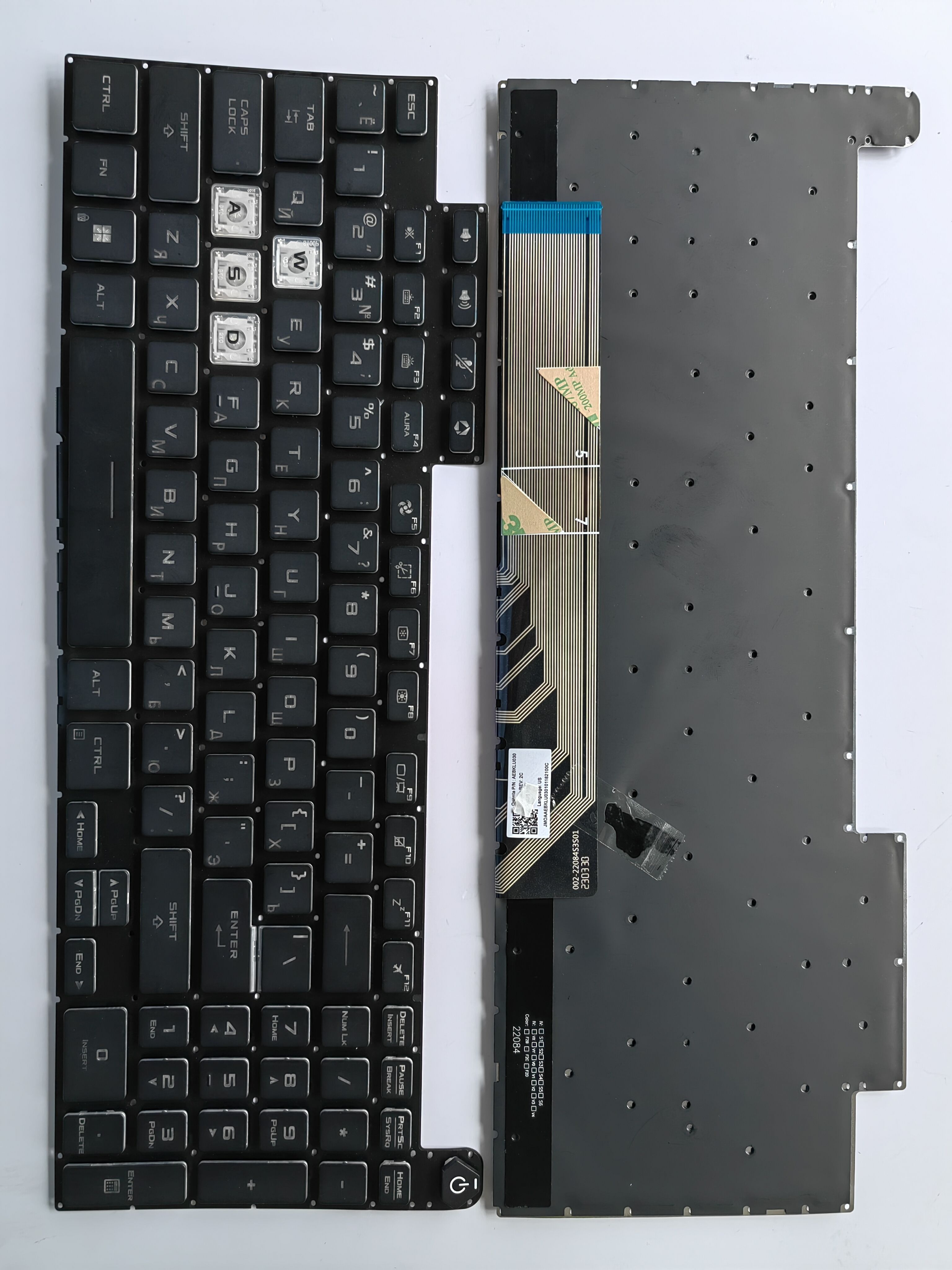 Picture of New Replacement Laptop Keyboard For ASUS FX507/FA507/FX517/FX707 Tianxuan 3rd and 4th generations BLACK Backlit,White Side (OEM) RU Layout